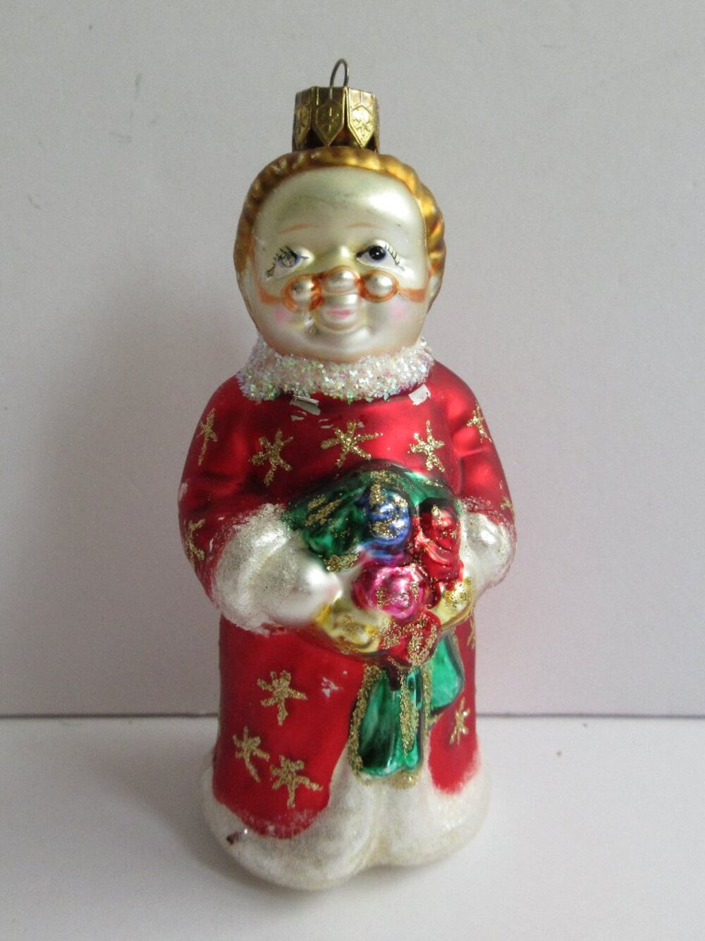 Fingerhut Joys of the Season Mrs Claus Glass Christmas Ornament